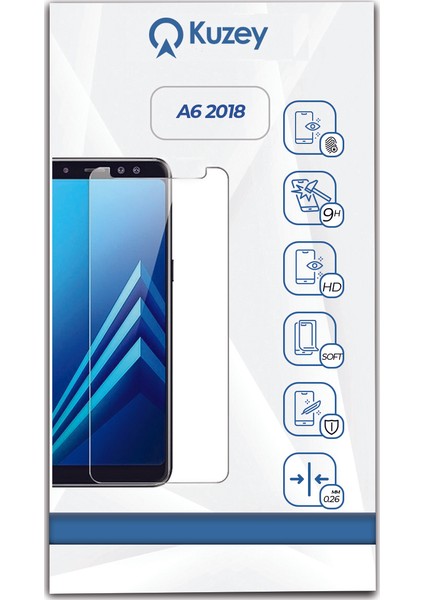 Samsung Galaxy A6 2018 Temperli Ekran Koruyucu Cam Şeffaf