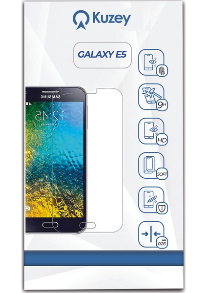 Samsung Galaxy E5 Temperli Ekran Koruyucu Cam Şeffaf