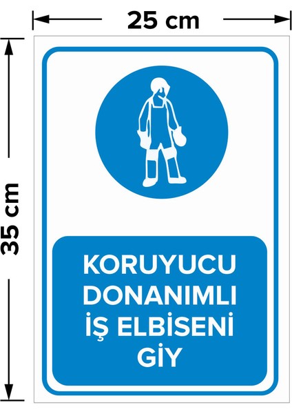 - Koruyucu Donanımlı İş Elbiseni Giy Levhası - Dekote Malzeme 25X35Cm