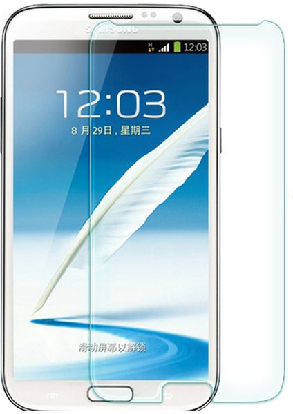 Samsung Galaxy Note 2 Temperli Ekran Koruyucu Cam Şeffaf