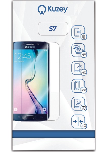 Samsung Galaxy S7 Temperli Ekran Koruyucu Cam Şeffaf