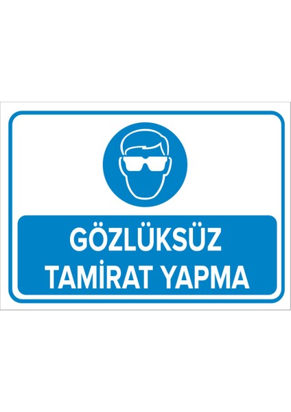 - Gözlüksüz Tamirat Yapma Levhası - Dekote Malzeme 25X35Cm