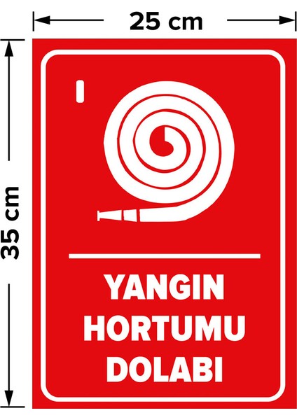 - Yangın Hortumu Dolabı Levhası - Dekote Malzeme 25X35Cm