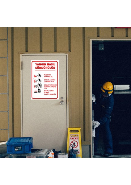 - Yangın Nasıl Söndürülür Levhası - Dekote Malzeme 25X35Cm modelleri