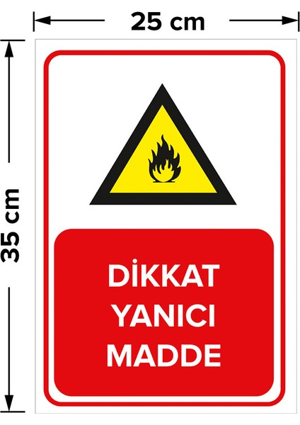 - Dikkat Yanıcı Madde Levhası - Dekote Malzeme 25X35Cm fiyatları