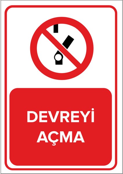 - Devreyi Açma Levhası - Dekote Malzeme 25X35Cm