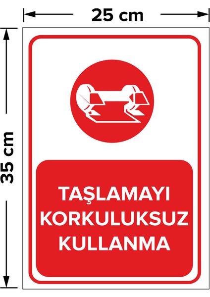 - Taşlamayı Korkuluksuz Kullanma Levhası - Dekote Malzeme 25X35Cm fiyatları