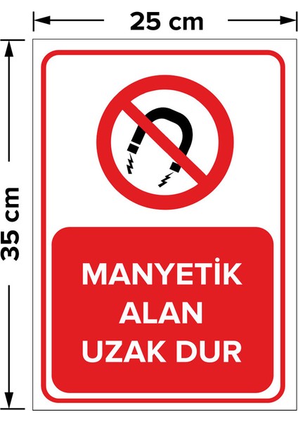- Manyetik Alan Uzak Dur Levhası - Dekote Malzeme 25X35Cm