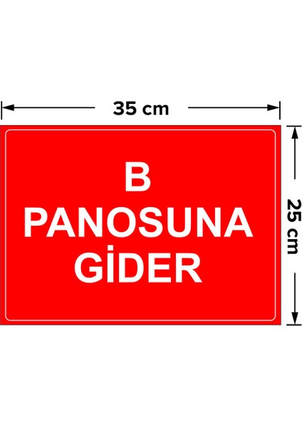 - B Panusuna Gider Levhası - Dekote Malzeme 25X35Cm fiyatları