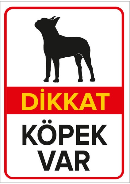 - Dikkat Köpek Var Levhası Amerikan Pit Bull Teriyeri - Dekote Malzeme 25X35Cm