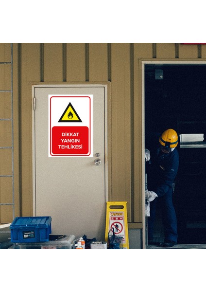 - Dikkat Yangın Tehlikesi Levhası - Dekote Malzeme 25X35Cm modelleri
