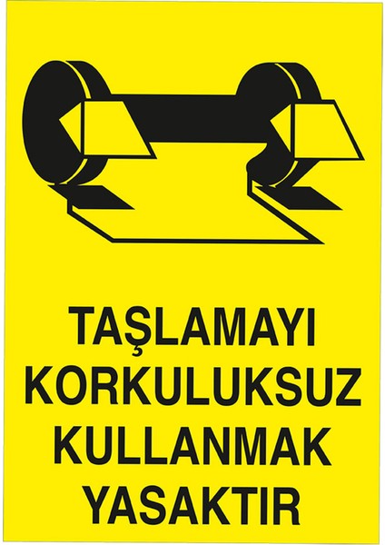 - Taslamayı Korkuluksuz Kullanmak Yasaktır Levhası - Dekote Malzeme 25X35Cm