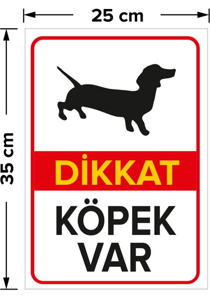 - Dikkat Köpek Var Dachshund Levhası - Dekote Malzeme 25X35Cm fiyatları