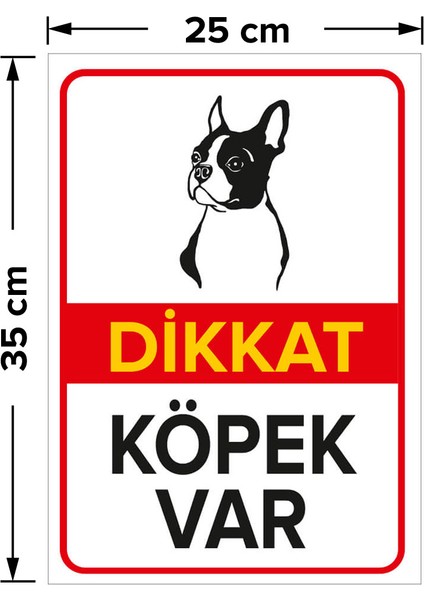 - Dikkat Köpek Var Levhası Minik Dikkatli Terrier - Dekote Malzeme 25X35Cm fiyatları