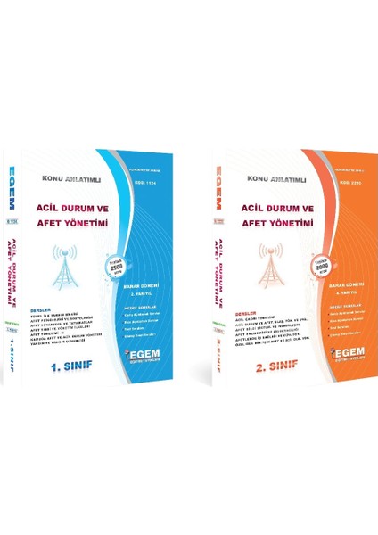 AÖF 1. ve 2. Sınıf Acil Durum ve Afet Yönetimi Konu Anlatımlı Soru Bankası-Bahar Dönemi(2. Yarıyıl) Set