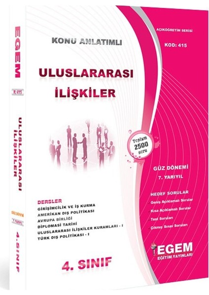 AÖF Uluslararası İlişkiler 4. Sınıf Bahar Dönemi 8. Dönem Konu Anlatımlı Soru Bankası + Çıkmış