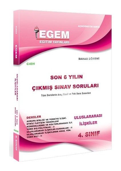 AÖF Uluslararası İlişkiler 4. Sınıf Bahar Dönemi 8. Dönem Konu Anlatımlı Soru Bankası + Çıkmış