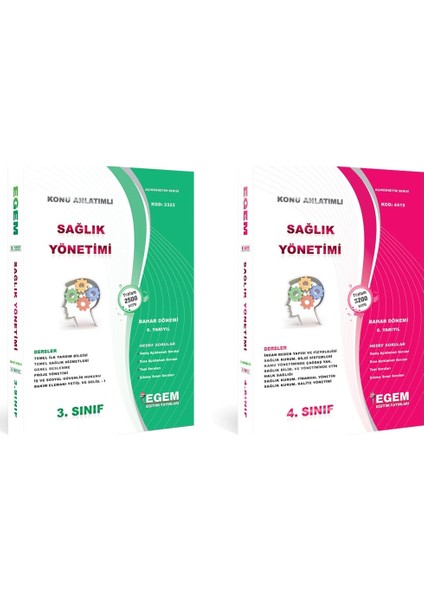 Egem Eğitim Yayınları AÖF Sağlık Yönetimi 3. ve 4. Sınıf Bahar Dönemi 6. ve 8. Dönem Konu Anlatımlı Soru Bankası