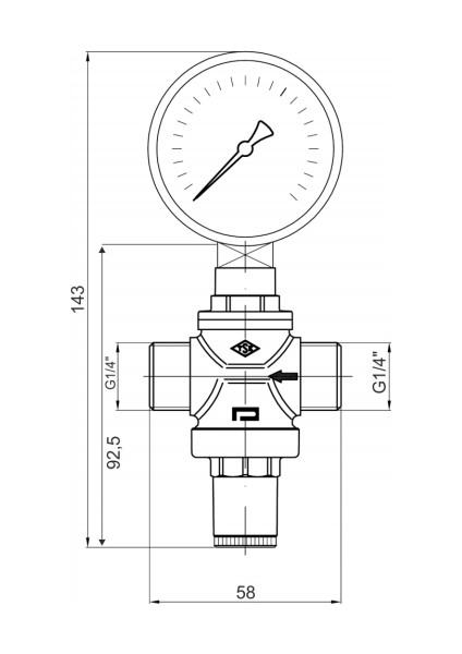 3/4'' Basınç Düşürücü DN20 Manometreli