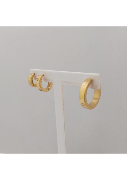 Çelik Halka Küpe - Gold