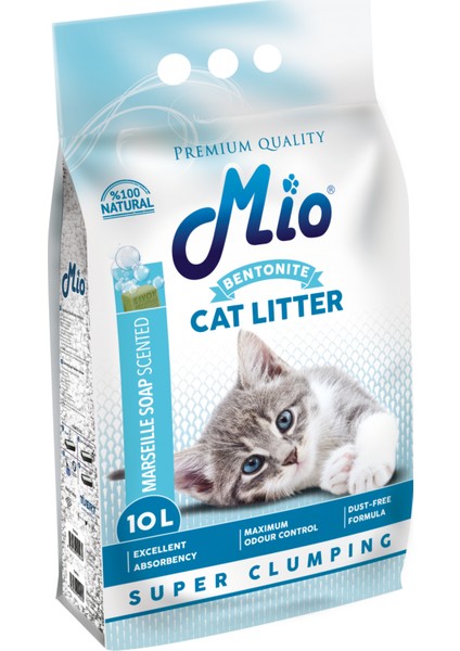 10 Lt Marsilya Sabunlu Ince Bentonit Kedi Kumu