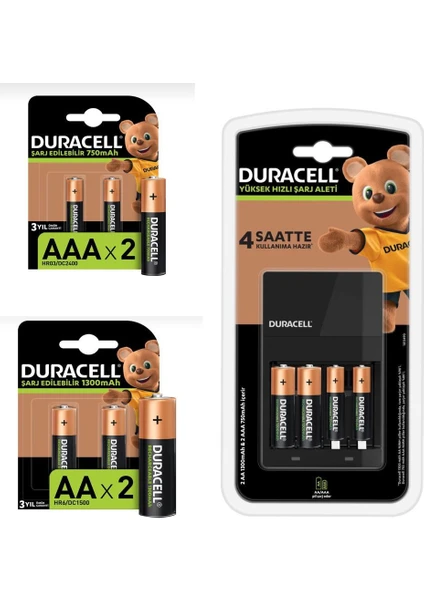 Cef 14  Şarj Cihazı ve 4 Adet 1300 Mah Aa Şarj Edilebilir Pil ve 4 Adet 750 Mah Aaa  Şarj Edilebilir Pil