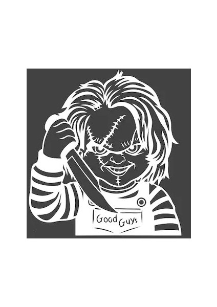 Chucky Transferli Oto Duvar Folyo Kesim Sticker ''sert Zeminler Için Uygun Folyo Kesim Sticker''