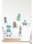 Sevimli Robot Sticker Seti Çocuk Bebek Odası Sticker 2