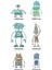 Sevimli Robot Sticker Seti Çocuk Bebek Odası Sticker 3