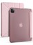 Apple iPad Pro 12.9" 2020 Kalemlikli Arka Silikon Uyku Modlu Üçgen Katlanabilir Yatay ve Dikey Standlı Antişok Özellikli Smart Kılıf Rose Gold 2