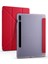 Samsung Galaxy Tab S7 Plus T970 12.4" Kılıf Kalem Bölmeli Tri Folding Smart Katlanabilir Standlı 360 Tam Koruma Kırmızı 2