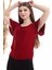 94022011 Dok. Viskon Fırfırlı Kısa Kol Bluz Bordo 5