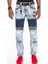 CD529 Metal Işlemeli Elle Boyanmış Mavi Erkek Jeans 2
