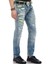CD605 Neon Yeşil Yırtık Buz Mavisi Erkek Jeans 1