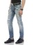 CD605 Neon Yeşil Yırtık Buz Mavisi Erkek Jeans 3