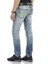 CD605 Neon Yeşil Yırtık Buz Mavisi Erkek Jeans 4
