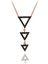 Siyah Taşlı Sallantılı 3'lü Üçgen Gümüş Kolye 1