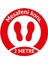 Sosyal Mesafe Stickeri - Güvenli Alan Zemin Etiketi - Mesafeni Koru! 2mt - 5li Paket 1