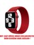 Apple Watch Uyumlu Series 5 44 mm Kordon, (Large Size, 160 mm) Braided Solo Loop Band Kırmızı 2