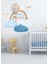 Sevimli Bulutlar Gökkuşağı ve Uçan Balon Mavi Çocuk Odası Sticker 1