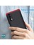 Realme 7 Kılıf Double Dip 360 Protective Siyah Kırmızı 5