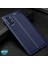 Oppo Reno 4 Pro Kılıf Deri Dokulu Silikon Lacivert 3