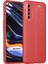 Realme 7 Kılıf Deri Dokulu Silikon Kırmızı 1