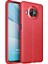 Xiaomi Mi 10T Lite Kılıf Deri Dokulu Silikon Kırmızı 1