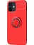 Apple iPhone 12 Kılıf Kickstand Ring Holder Kırmızı 2