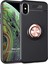 Apple iPhone X Kılıf Kickstand Ring Holder Siyah Rose 1