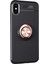 Apple iPhone X Kılıf Kickstand Ring Holder Siyah Rose 2