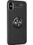 Apple iPhone XS Kılıf Kickstand Ring Holder Siyah 2