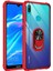Huawei Y7 Prime 2019 Kılıf Grande Clear Ring Holder Kırmızı 1
