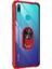 Huawei Y7 Prime 2019 Kılıf Grande Clear Ring Holder Kırmızı 2